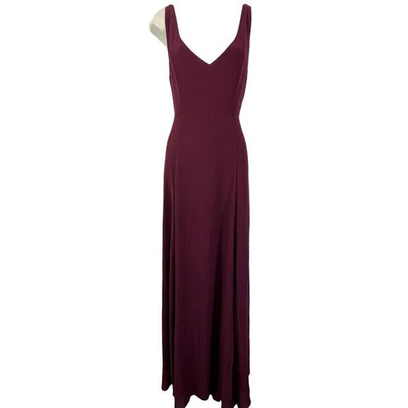 Show Me Your Mumu Womens Formal Jenn Maxi Dress Merlot Chiffon Belted NWT sz L - Picture 1 of 16